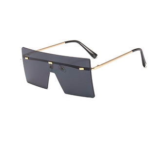 Modesolbrille - Oversize rammefri solbriller-sort